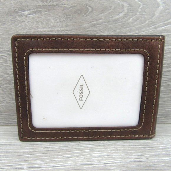 Fossil Allen RFID Magnetic Front Pocket Bifold Moneyclip Mens Wallet Brown NEW - Picture 4 of 11